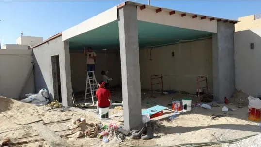 بناء وترميم مجلس خارجي بشمال الرياض مودرن بالحوش